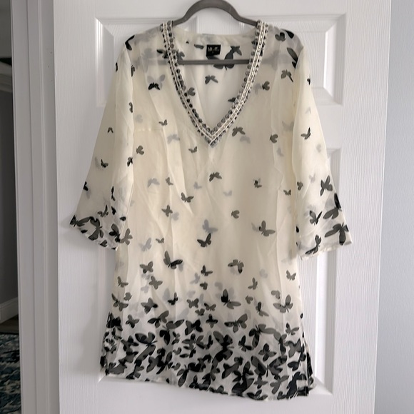 YUKA Beach swimsuit, cover up, sheer size large beautiful! - Picture 1 of 3